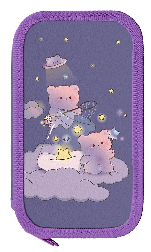 Пенал 2 отделения "Мишки волшебники" 19*10,5 см 3024187 — 1