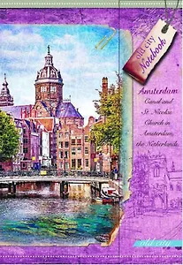 Записная книжка, Феникс+ А6 (102*148мм) 120л. Notebook Старый город тверд. обл. на магн. застеж. тис.фольг. 3