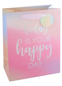 Пакет А4 26*32*12,5 "Праздничный градиент" жен., бум., тиснение, тег