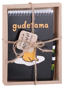 Блокнот А5 60л "Gudetama. Черный" +ручка шариковая автоматическая, подар. уп.