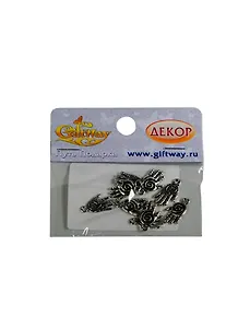 Фурнитура металл подвеска Ладонь серебро (00009366) (9шт) (19х11х1,5мм) (10г) (упаковка)