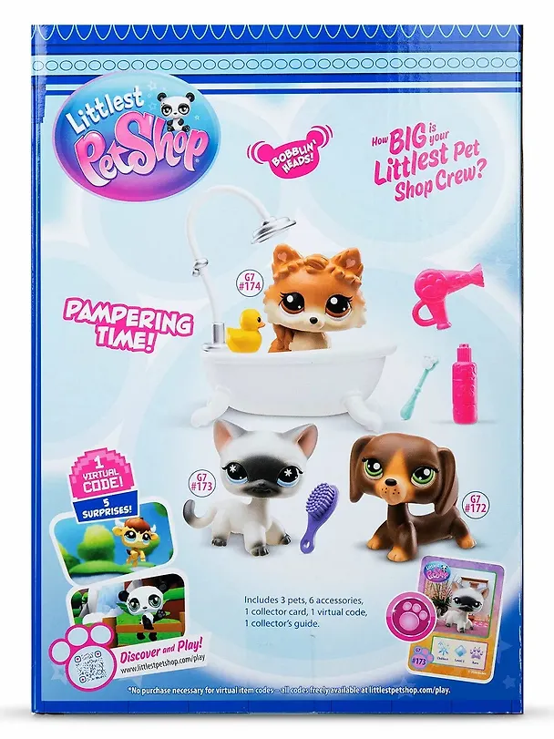 Набор Груминг спа три фигурки миниживотных с аксессуарами коллекция Littlest Pet Shop (4+) (коробка) 3127562 — 6