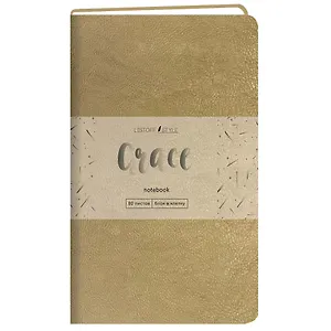 Записная книжка А6- 80л кл. "Grace. Grace. Золото", иск.кожа,интегр.обл., скругл.углы, ляссе