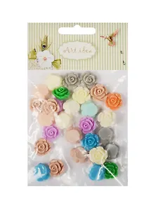 Цветочки пластиковые, 1.3 см, 30 шт/пакет, Микс (11-08631-7)