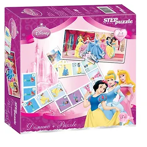 Игра, Домино, Step puzzle/Степ Пазл, Дисней, Принцессы, с пазлом