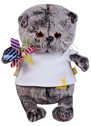 Игрушка мягкая Budi Basa, Басик BABY в футболке с вертушкой 20см 2630021