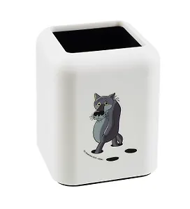 Стакан для пишущих принадлежностей "Жил-был Пес", пластик, белый с черным, Erich Krause