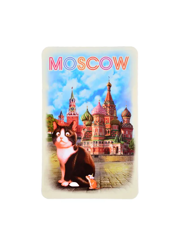 Магнит Москва Moscow Кот с мышью винил большой (030-1-18K3) 2858785 — 1