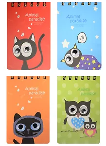 Блокнот на пружине Животные с бегающими глазками (192стр) (14х9)