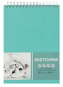 Скетчбук А5+ 40л "КОТЁНОК" гребень, белый офсет