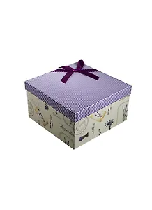 Коробка подарочная "Lavender" 20*20*12 квадратная, декор.бант, картон, Вейксинг