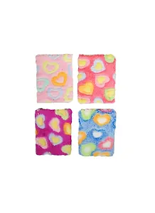 Блокнот Сердечки с меховой обложкой в ассортименте (54 листа) (11х8) (22491B-3)