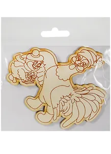 Фигурка для декупажа Петушок-20 с запечатанным контуром (116х107х3) (162711-X) (игрушка из дерева) (Полноцвет)