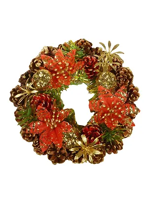 Венок новогодний золотые яблочки (826744) (d=20см) (Сима-ленд) 2481817