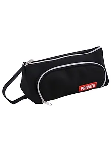 Пенал-косметичка "Private", 2 отделения, черный, 21х8.5х8.5 см
