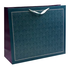 Пакет А3+ 40*50*15 "Синий узор" нейтр., бум.мат.ламинат