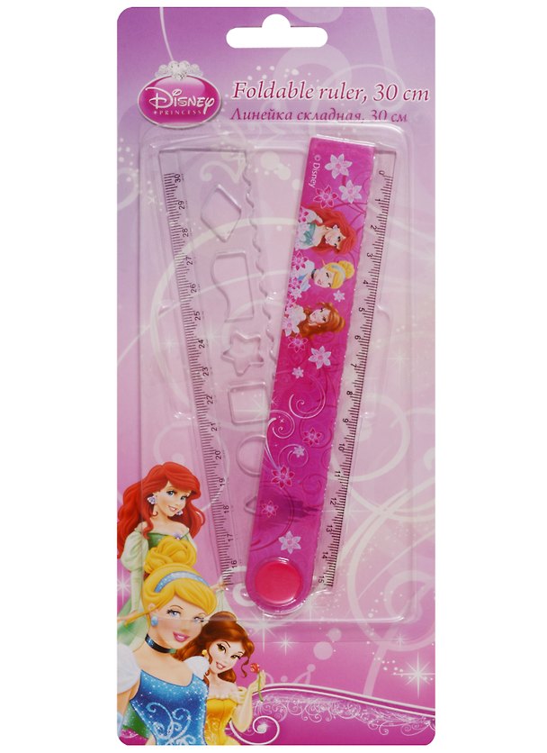 Линейка 30см "Princess", раскладная с трафаретом 245245 — 1