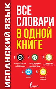 Испанский язык. Все словари в одной книге: Испанско-русский словарь с произношением. Русско-испанский словарь с произношением. Грамматика испанского языка. Идиомы. Сильные глаголы