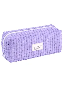 Косметичка Live Your Life  (лаванда) (ПВХ) (вельветовый узор) (21х8х7)