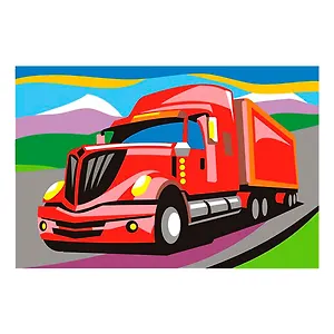 Набор для творчества LORI Картина по номерам для малышей Американский грузовик Ркн-026