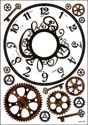 Пленка (120/00000001393) Freedecor с изображен. для светлых поверхностей Механические часы №2 (НГ) 2335622