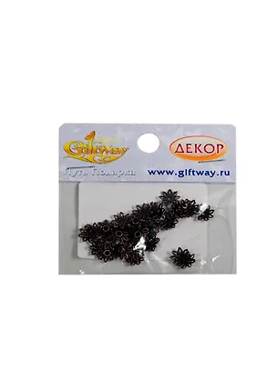 Фурнитура металл колпачок Ромашка медь (00009353) (33шт) (9х3мм) (10г) (упаковка) 2396444