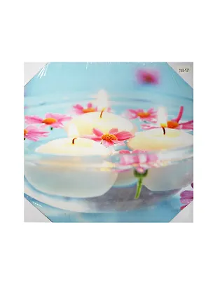 Картина с диодами Свечи и лепестки на голубом (40х40) (740-121) 2449261