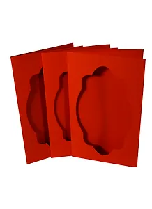 ФРИДЕКОР Набор открыток тройных с овал.фигур.окошком цв."тициановый" 3шт. card3-1-250