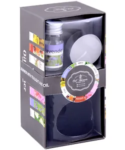 Подарочный Ароманабор Лаванда (аромалампа 1шт, свеча чайная 1шт, аромамасло 1шт) (7,5х12,5х6,5) (12-MingFeng-A001-1)