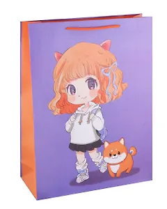 Пакет А3 42,5*33*10 "Аниме. Девочка с котом" дет., бум.мат.ламинат