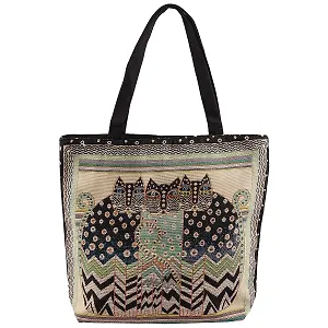 Сумка-шоппер на молнии Три кота Зигзаг (40х40) (текстиль)