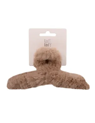 Заколка-крабик бежевая (иск.мех) (13см) (12-010253-B63) (Lafilaf) 3101130