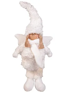 Фигурка Девочка-ангел в белой шубке 49см