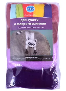 Набор шерсти для валяния РТО "Ягодный микс"