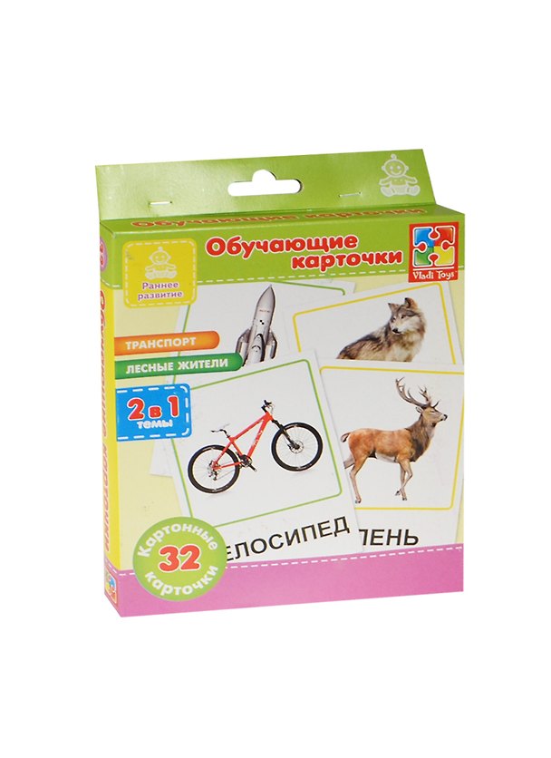 Обучающие карточки «Транспорт Лесные жители», Vladi Toys 2463075 — 1