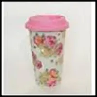 Кружка керамическая с силиконовой крышкой в комплекте (28313) (350мл)