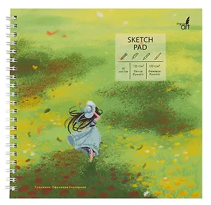 Скетчбук 190*190 60л "Свежее утро" комбинир.блок, тв.обложка, софт.тач., евроспираль