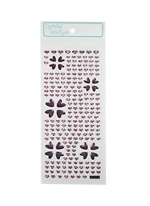 Наклейка Голография страз Цветочки из сердец (132943) (17х7,5см) (упаковка)