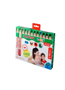 Карандаши цветные 12цв "BABY" повышен. мягкости, толстые, точилка, к/к, подвес, ALPINO