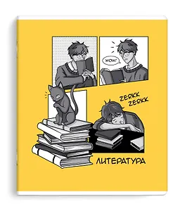 Тетрадь 48л лин. ТЕМА "Аниме" Литература мел.картон, ТВИН УФ-лак,справ.мат-лы
