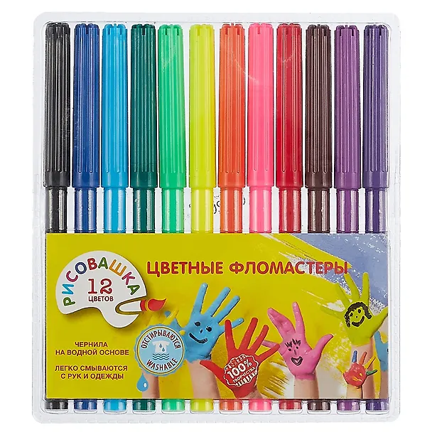 Фломастеры Рисовашка, 12 цветов 238142 — 1
