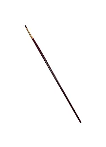 Кисть художественная Вернисаж, синтетика бордовая, плоская, длинная ручка №2, Гамма