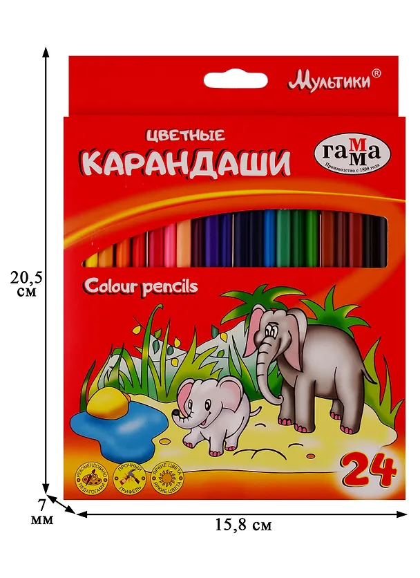 Карандаши цветные Гамма, "Мультики", 24 цвета 251173 — 9