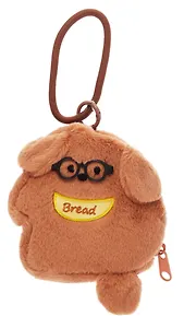 Брелок-кошелек Собачка коричневая в очках (текстиль) (13см) (12-Station-202508-XP6)