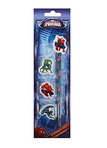 Набор канцелярский "Spider-man" (карандаш ч/гр, 4 фигурных ластика с отверстием д/карандаша) , блистер, подвес, Disney