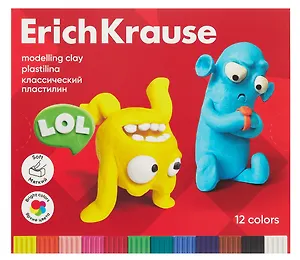 Пластилин 12 цветов 216г "Jolly Friends", Erich Krause