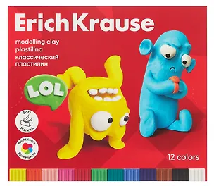 Пластилин 12 цветов 216г "Jolly Friends", Erich Krause 3101353