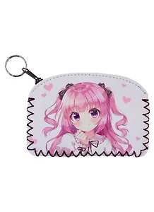 Кошелек на молнии Аниме Девушка с бантиком (Сёдзё) (цветная) (9х13) (кожзам)