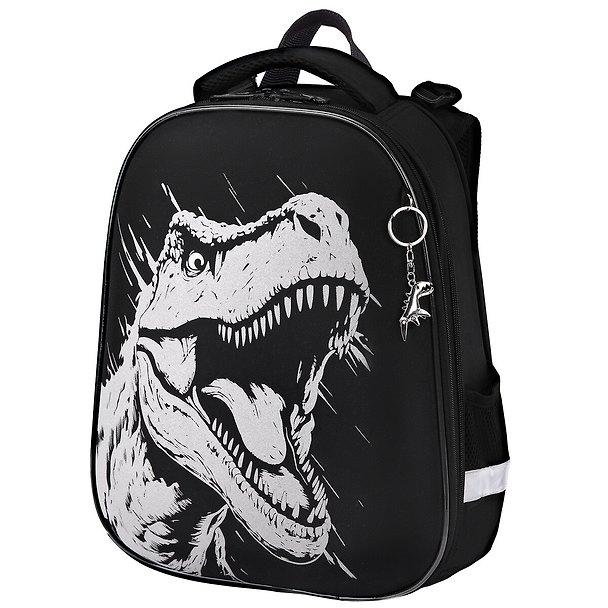 Ранец «Scary dino», с брелоком, светящийся, 1–4 класс, 2 отделения, 38×28×14 см, ЭВА, Brauberg 3105913 — 1