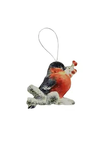 Подвеска новогодняя деревянная Снегирь (7см) (163305) (Сима-ленд)
